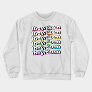 They/Them Pronouns --- Retro Style Design Crewneck Sweatshirt